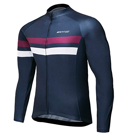 Wantdo Men's Long Sleeve Cycling Jerseys Biking Shirt Breathable Quick Dry Road Mountain Bicycle Jacket