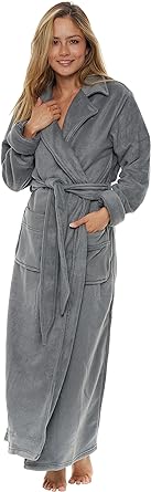 Alexander Del Rossa Women's Country Ranch Robe, Durable Warm No Pill Fleece, Anti Pill Winter Bathrobe, House Coat