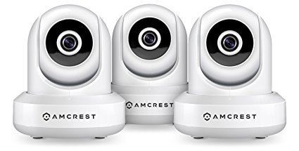 3-Pack Amcrest HDSeries 720P WiFi Wireless IP Security Surveillance Camera System IPM-721 (White)