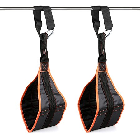 Hipiwe Pair of Gym Hanging Ab Straps With Quick Locks Fitness Sling Abdominal Straps