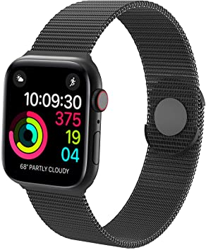 Seektime Compatible with Apple Watch Band 38MM 40MM 42MM 44MM, Stainless Steel Mesh Wristband Loop Replacement Band for iWatch Series 5 4 3 2 1