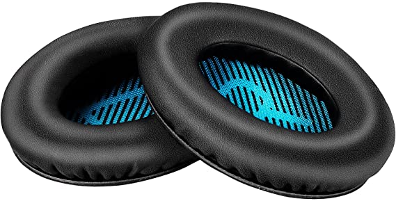 Yizhet 1 Pair Replacement Earpads Compatible with Bose QuietComfort 15 QC15 QC25 QC2 QC35 Ae2 Ae2i Ae2w SoundTrue & SoundLink Headphones, Soft Ear Pads Protein Leather Ear Cushion Foam Ear Cove (Blue)