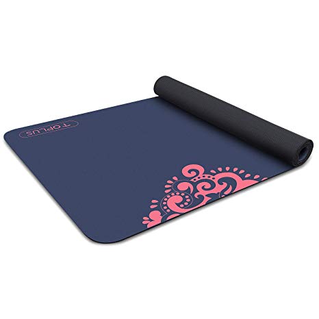 TOPLUS Yoga Mat - Non Slip Eco Friendly Exercise & Fitness Mat with Carrying Strap for All Types of Yoga, Pilates and Floor Exercises (1/4-1/8 inch)