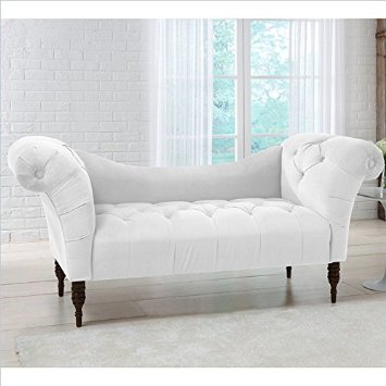 Skyline Furniture Tufted Chaise Lounge in White