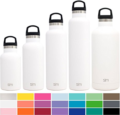 Simple Modern Ascent Water Bottle - Narrow Mouth, Vacuum Insulated, Double Wall, 18/8 Stainless Steel Powder Coated - 5 Sizes, 22 Colors