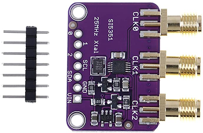 HiLetgo Si5351A I2C 25MHZ I2C High Frequency Signal Generator Breakout Board Square Wave Frequency Generator Signal Generator 8KHz to 160MHz 3-5VDC for Arduino