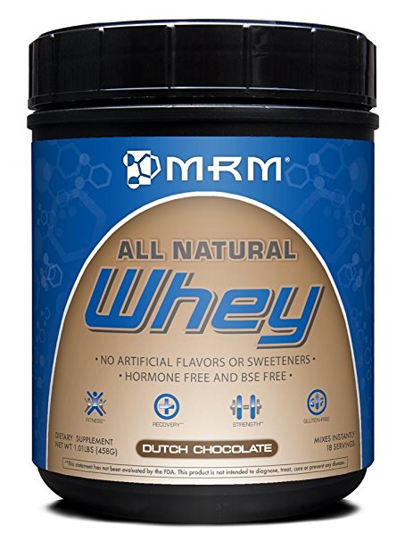MRM All Natural Whey, Dutch Chocolate, 1.01 Pounds