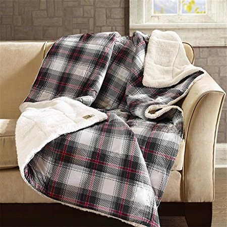 Woolrich Ridley Softspun Down Alternative Oversized Throw Blanket, 50"x70", Black