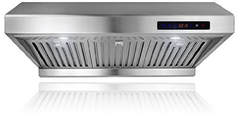AKDY 30 AZ-1802SF Under Cabinet Stainless Steel Range Hood Touch Panel Control