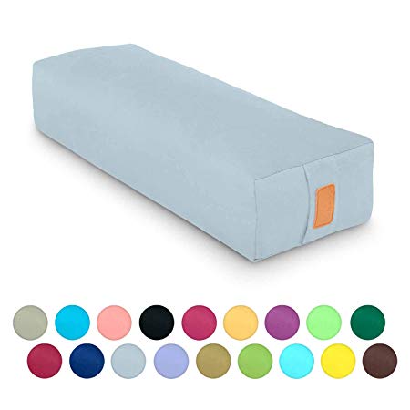 #DoYourYoga Rectangular Yoga Bolster »Paravati« with Organic buckwheat Husk / 26.4" x 5.1" – Ideal as Yoga Meditation Cushion/zafu / 100% Cotton and Styles.