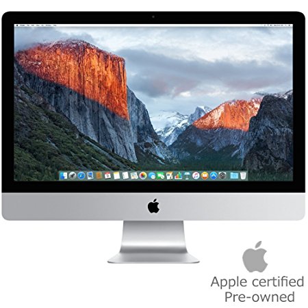 Apple iMac MK482LL/A 27-Inch Retina 5K Display Desktop (Intel Quad-Core i5 3.3GHz, 8GB RAM, 2TB Fusion Drive, Mac OS X), Silver (Certified Refurbished)