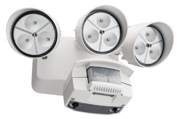 Lithonia Lighting OFLR 9LN 120 MO WH M2 LED Outdoor 3-Light Floodlight with Motion Sensor White