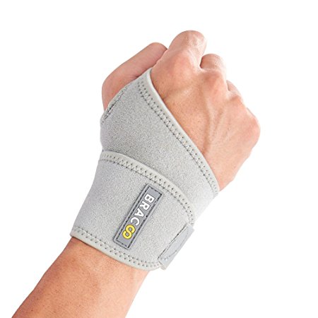 Bracoo Adjustable Wrist Wrap,Breathable Neoprene,Support,Protection,and Recovery, Gray