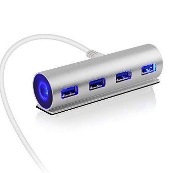 BlueFire® LED Aluminum 4-Ports USB 3.0 HUD Bus-power for iMac Macbook Pro Air Mini Laptop Notebook Desktop PC