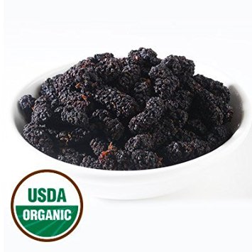 Dried Organic Mulberry, Black, 16 oz bag