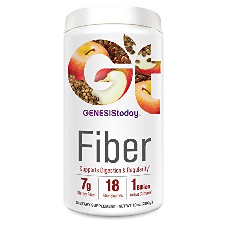 Genesis Today Fiber Prebiotics & Probiotics Dietary Supplement, (10Oz/280grm), 20 Day Supply