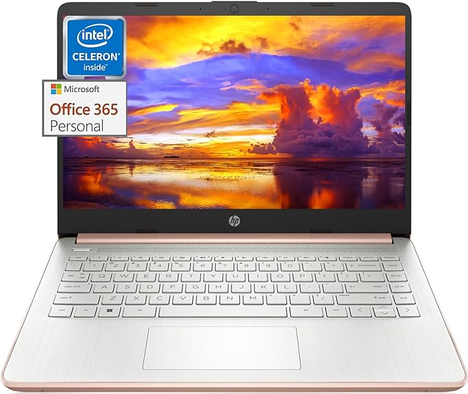 HP 2023 Newest 14" HD Laptop for Students and Business, Intel Quad-Core Processor, 16GB RAM, 320GB Storage(64GB eMMC 256GB Micro SD), Long Battery Life, UHD Graphics, Webcam, Ultra Light, Win 11 S