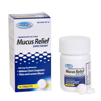Immediate Acting Mucus relief, Expectorant, 400 mg Guaifenesin, 15 tablets