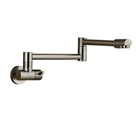 Rozin® Wall Mounted Single Cold Water Kitchen Sink Faucet Folding Swivel Spout Tap Brushed Nickel