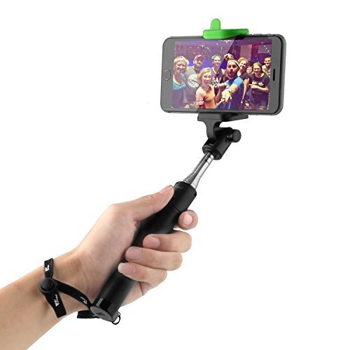 One-piece Solution Selfie Stick Amzdeal Ultra Compact Foldable U-shape Self-portrait Extendable Monopod with Built-in Bluetooth and 270 Degree Adjustable Phone Holder for iPhone Android