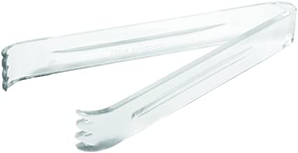 Party Essentials N652108 Plastic 6.5" Serving Tongs, 8-Count, Clear