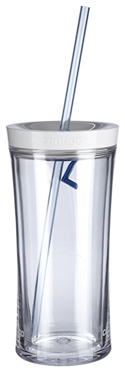 Contigo AUTOCLOSE Shake & Go Double-Wall Tumbler, 16 oz., Clear