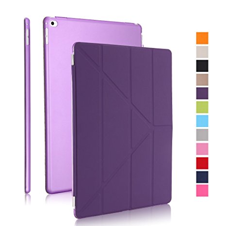 iPad Pro Case-Dowswin Origami multi-angle Ultra Slim Lightweight Protective PU Leather Case Cover with Auto Sleep/Wake Feature for iPad Pro 12.9 inches Screen Potector (iPad Pro Case,Purple)
