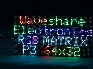 waveshare RGB Matrix Multi-Features Digital Clock for Raspberry Pi Pico, 64×32 Pixels 2048 RGB LEDs, Accurate RTC,3mm Pitch Allows Displaying Text/Image