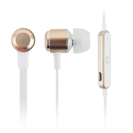 YCC TEAM ®G11 Sports Wireless Bluetooth V4.1 In-ear sweat proof Earphone Headphone Headset with Mic Support Stream Music/Video/Audio for iPhone6 6 Plus 5 5S 5C, Samsung Galaxy S2, S3, S4, S5, Android Cell Phones and Other Bluetooth Devices(Golden)