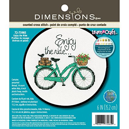 Dimensions Crafts Adult Learn a Craft Counted Cross Stitch, Enjoy The Ride