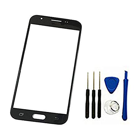 Front Screen Outer Glass Top Panel Lens Cover Replacement for Galaxy J7 2017 SM-J727 J727R4 J727V J727P SM-J727A & J7 Sky Pro &&J7 Prime 2017 SM-J727T1(Not Digitizer&Not LCD) (Black)