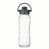 Lifefactory Transparency Collection Glass Bottle with Flip Cap and Silicone Sleeve 22 oz Clear
