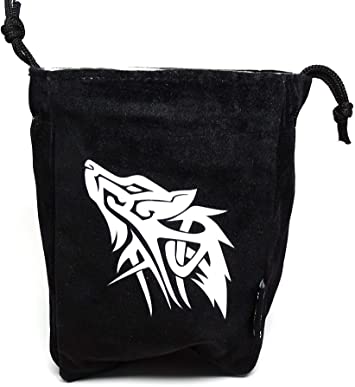 Microfiber Large Dice Bag | Truly Reversible with Wolf Image on Each Side | Stands Up on its Own and Holds 200  Dice