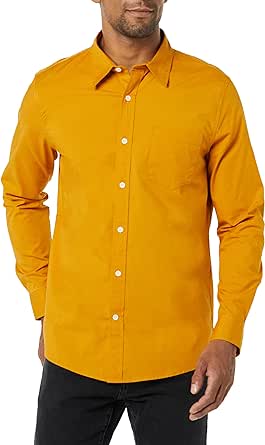 Goodthreads Men's Long-Sleeved Slim-fit Stretch Poplin Shirt (Available in Big & Tall)