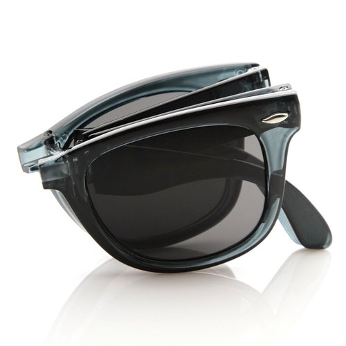 zeroUV - Limited Edition Tranluscent Folding Compact Pocket Horn Rimmed Sunglasses