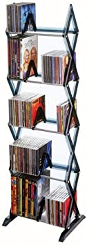 Atlantic Mitsu 5-Tier Media Rack - 130 CD or 90 DVD/BluRay/Games in Clear Smoke Finish, PN64835195