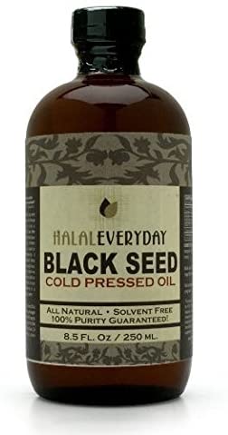 Pure and Cold Pressed Black Seed Oil - 8 oz Glass Bottle - NON-GMO and Vegan - Nigella Sativa -Hexane Free - Halal Certified - Unfiltered,Dark and Potent - Natural Source of Nigellone and Thymoquinone