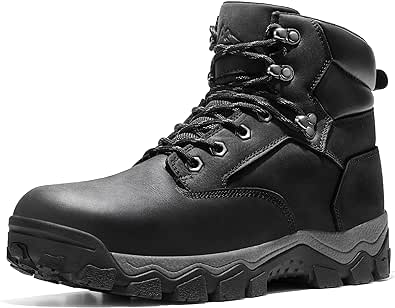 NORTIV 8 Men's Hiking Boots Waterproof Soft Toe Work Boots Leather Work Boots