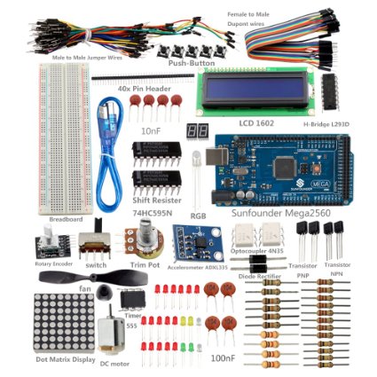 SunFounder Project Super Starter Kit with Tutorial Book for Arduino UNO R3 Mega2560 Mega328 Nano (with MEGA 2560) - Including 73 Page Instructions Book