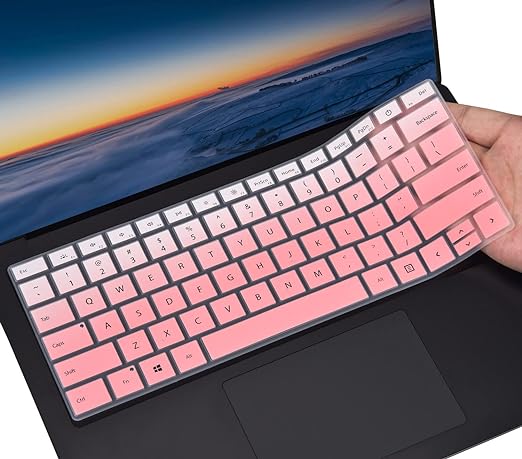 Keyboard Cover for 2022 Microsoft Surface Laptop 5 13.5" & 15", Surface Laptop 4 13.5" & 15", Surface Laptop 3 13.5" & 15" / Surface Book 3 13.5 and 15 inch, Surface Laptop Accessories, Ombre Pink