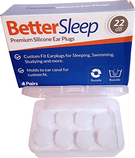 Better Sleep Moldable Silicone Earplugs for Sleep, Swimming, Studying, Snoring, Concerts, Noise Cancelling