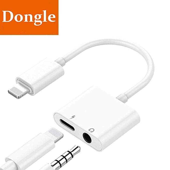 Headphone jack Dongle for iPhone Adapter Aux Audio Cable to 3.5mm Splitter 2 in 1 Accessories for Charging and Music Car Accessories Compatible for iPhone XS/MAX/XR/X/8/8Plus/7/7Plus Support all iOS