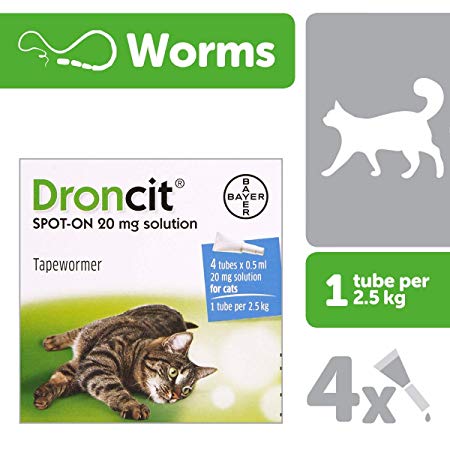 Universal Droncit Spot-On Tubes for Cats, 0.5 ml
