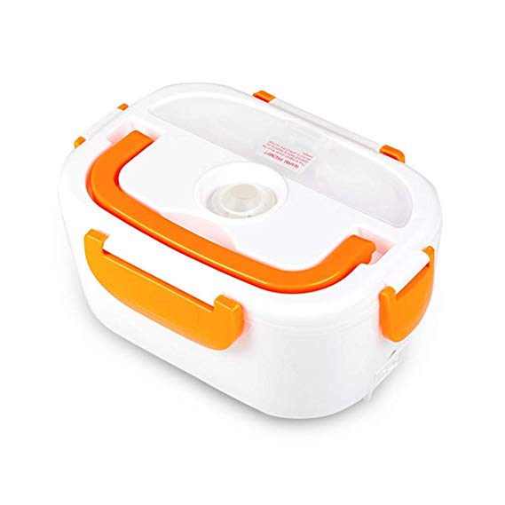 Electric Heating Lunch Box Food Heater Portable Lunch Containers Warming Bento for Home&Office Use 110V Hot Lunch Box (Orange)