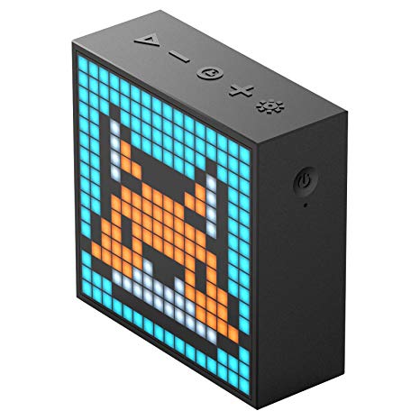 Divoom Timebox Evo Portable Bluetooth Pixel Art Speaker with 256 Programmable LED Panel 3.5 x 1.5 x 3.5 inches – Black