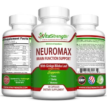Premium Mental Focus and Memory Booster Supplement - Brain Function Support Enhancer Pills with Ginkgo Biloba DMAE L-Glutamine and Other Natural Herbs - Improves Concentration Mental Alertness and Recall