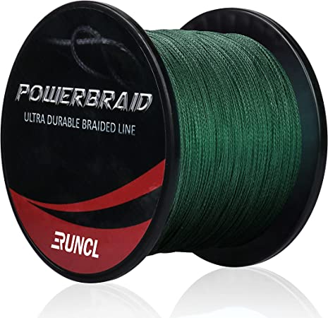 RUNCL PowerBraid Fishing Line 4/8/9 Strands, Braided Fishing Line 300/500/1000Yds - Seamless Weaving Tech, Enhanced Coating Tech, Zero Stretch, High Sensitivity, Smaller Diameter - Braid Line 15-115LB