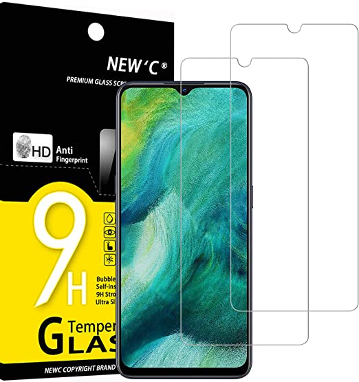 NEW'C 2 Unidades, Protector de Pantalla para Oppo Find X2 Lite, Antiarañazos, Antihuellas, Sin Burbujas, Dureza 9H, 0.33 mm Ultra Transparente, Vidrio Templado Ultra Resistente