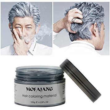 EZGO Professional Hair Color Wax Natural Ash Matte Long-lasting Strong Hair Lacquers Gel Cream 4.23 oz for Men and Women (Silver Grey)
