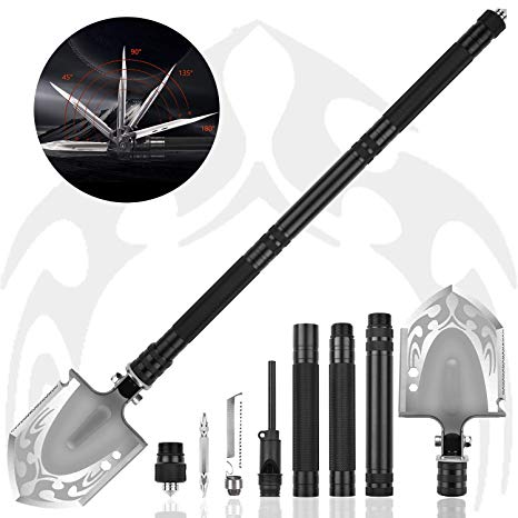 PAVEHAWK Military Folding Shovel Portable Survival Multitool Tactical Entrenching Tool Compact Backpacking for Hunting, Camping, Hiking, Fishing, Gardening, Car Emergency
